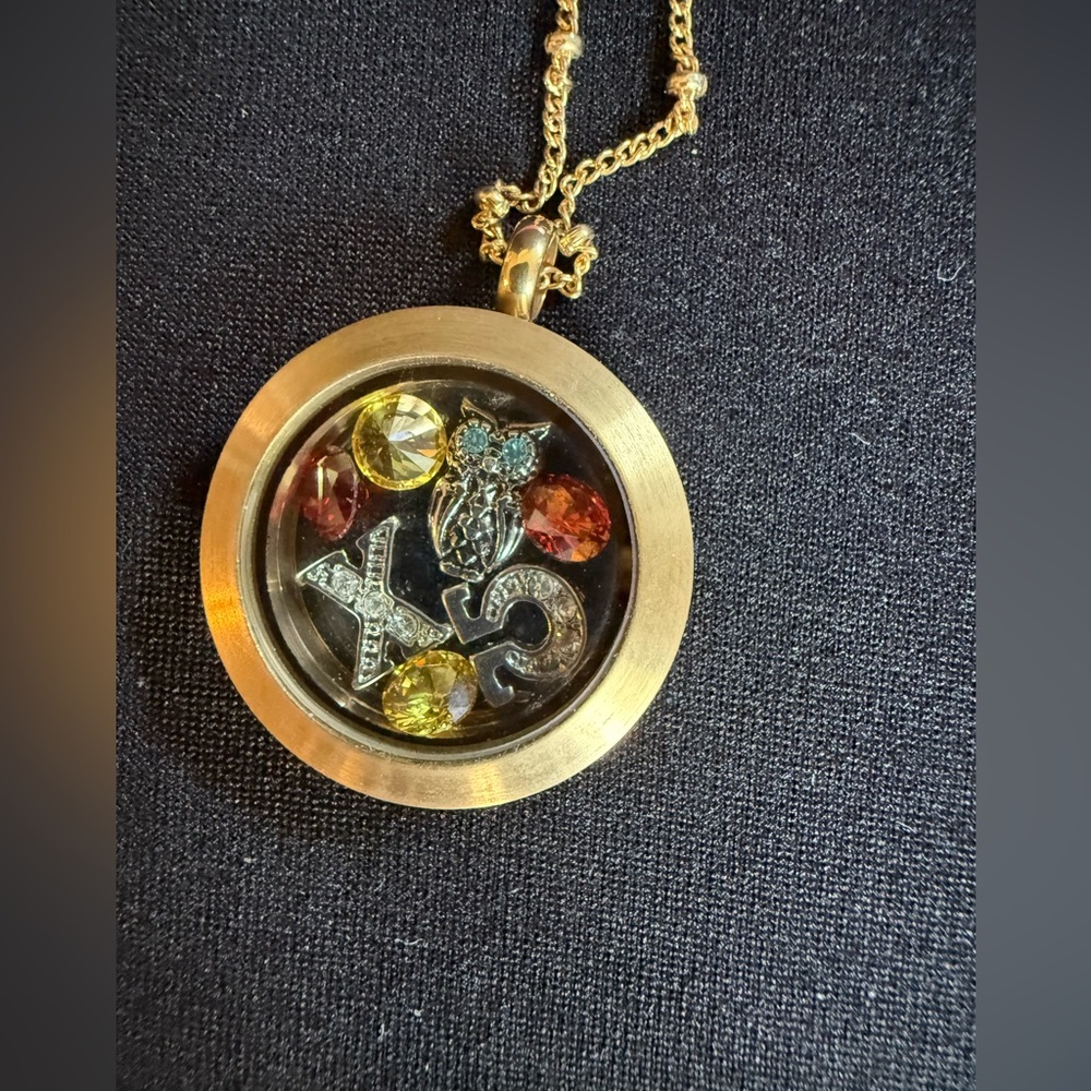 CHI OMEGA Origami Owl Living Locket Necklace/Pendant